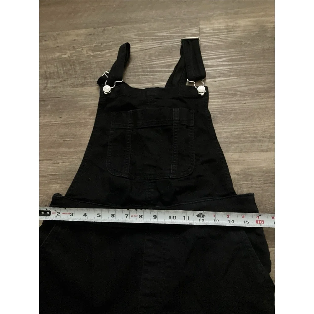 Abercrombie & Fitch Denim Bib Overalls Women's Size 27 4 Raw Hem Black Cute!